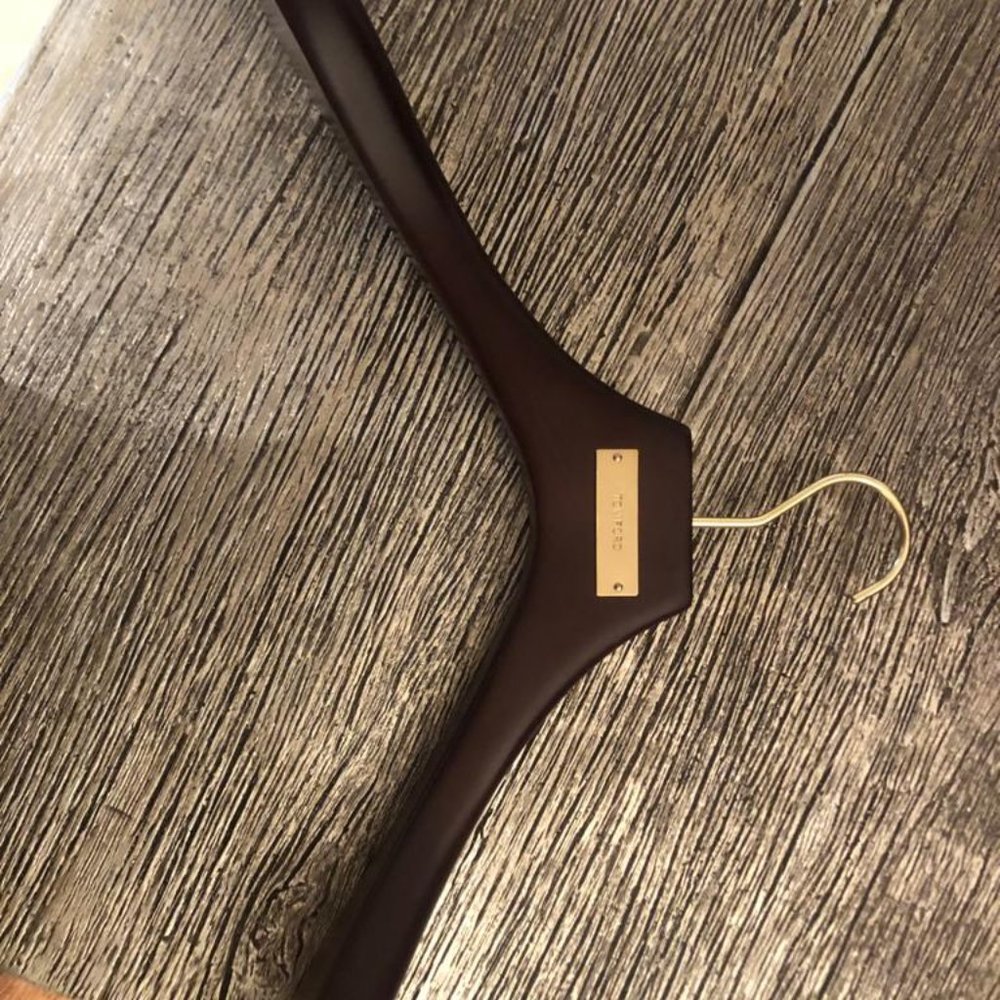 Tom Ford Solid Wood Gold Plate Heavy Duty Coat Hanger